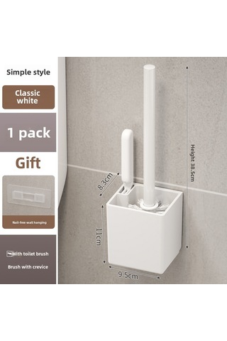 Yuntech01 Duvar Takılı Tuvalet Fırçası Tutucu - Delme Yok Kurulum, Sıfır Ölçek Temizleme, Plastik Malzeme, Beyaz Tekli Paket Diğer
