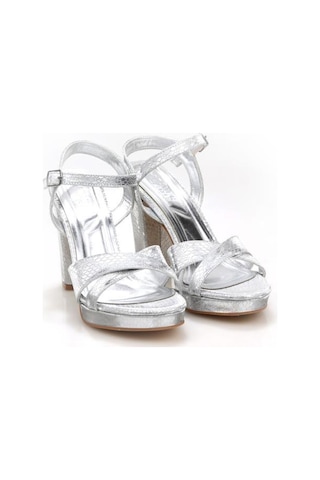 Papuçcity Tamer 03146 10 Cm Platform Topuklu Kadın Abiye Ayakkabı Gri