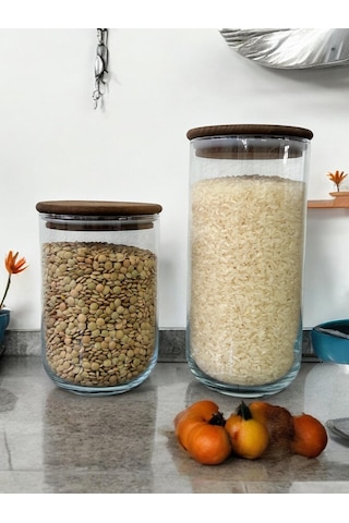 Selka Home 2 Adet Liya Cam Kavanoz