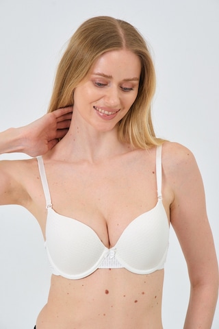 Mistirik Blera Model Push Up Destekli Extra Dolgu Detaylı Kaplı Doublu Premium Günlük Büstiyer Ekru Renk Ekru