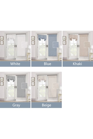 Symbee Linen Blend Opak Gizlilikli Pencere Perde Seti 2 Adet - W66xh172cm, Çivi Yok Yapıştırıcı Montaj, Güneş Engeli Ve Aynı Renk Bağlayıcı Mavi