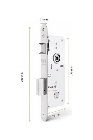 Tursan Gömme Kilit Wc Oval 23 Mm Aynalı 45 Mm Enka487