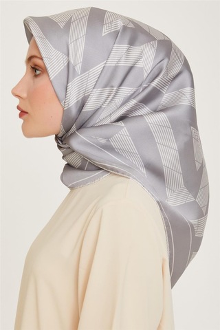 Armine Sura İpek Eşarp 9255d S - 90 X 90 / Gri - 85 Gri - 85