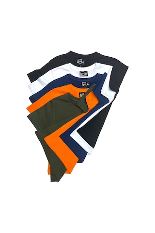 Çocuk Basic T-shirt Kız Erkek Unisex %100 Pamuk 5'li Paket Ek-2