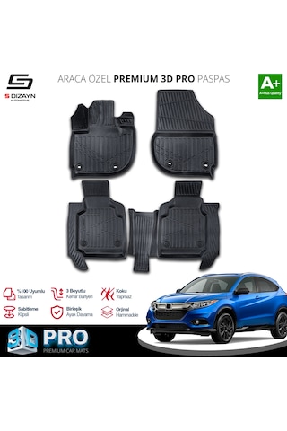 S-dizayn Honda Hr-v 3d Pro Havuzlu Paspas 2021 Üzeri A+ Kalite