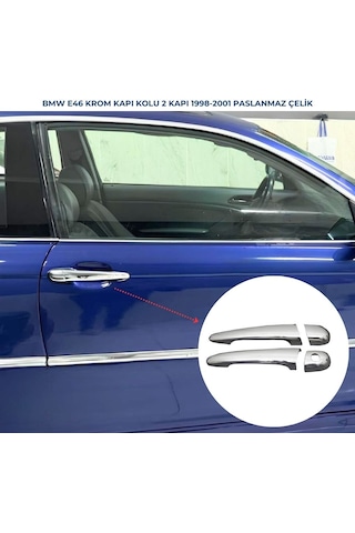 Ebal Otomotiv BMW 3 seri E46 Krom Kapı Kolu 2 kapı 1998-2001 P. Çelik