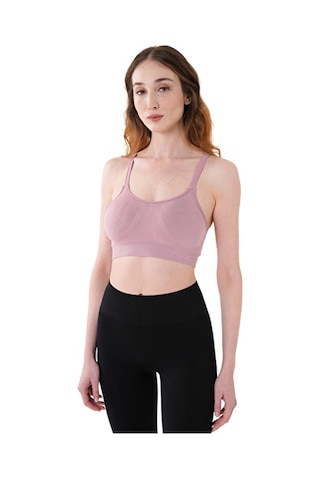 Musclecloth Nova Seamless Sırt Detaylı Bra Pembe
