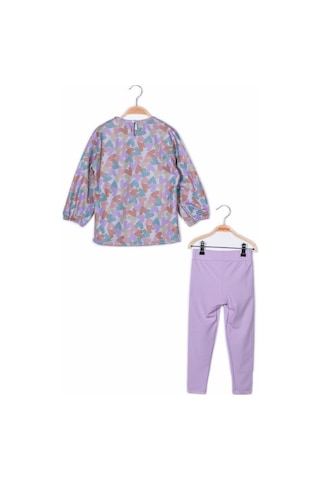 Zeyland Kız Çocuk Desenli Bluz Ve Tayt Takım-lıla Lila
