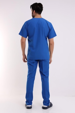 Zarf Yaka Erkek Likralı Takım - 6411 Saks Mavi-12098 6411 Saks Mavi Soft