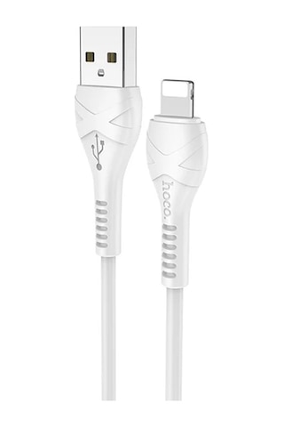 Hoco X37 Apple iPhone Uyumlu 14-13-12-11 Lightning Şarj Ve Data Kablosu 1m 2.4a- 5775 Beyaz