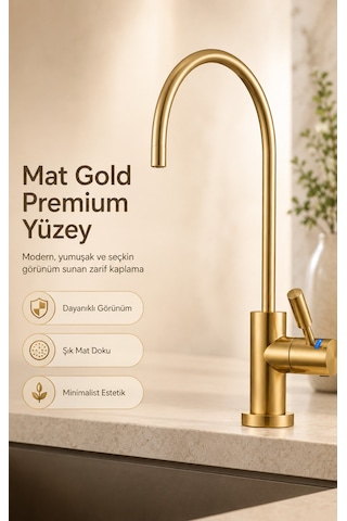 Ncps883cp-l Led Göstergeli Krom Arıtma Musluğu Premium Ro Musluk Altın