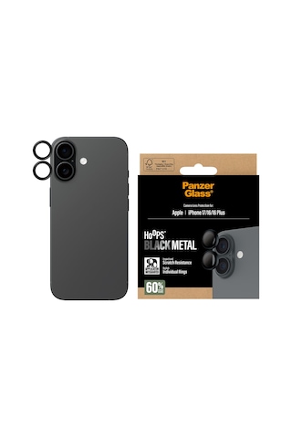 Panzerglass Hoops Apple Uyumlu iPhone 17 16 Plus Siyah Kamera Lens Koruyucu