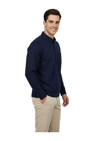 Erkek Gömlek Yaka Jakarlı Cepli Regular Fit Sweatshirt Bgl-st04957 Lacivert