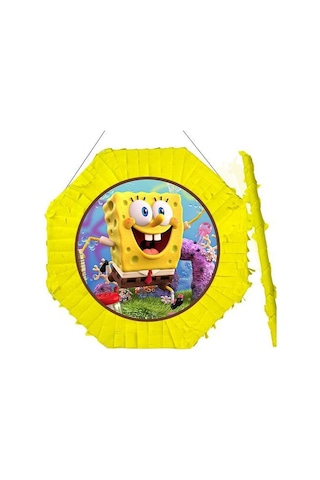 Sünger Bob Pinyata 42cm + Sopası Diğer