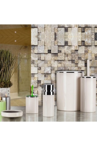 Prima Nova, Primanova Lenox 5'li Banyo Aksesuar Set - Bej, Evidea7029 Çok Renkli