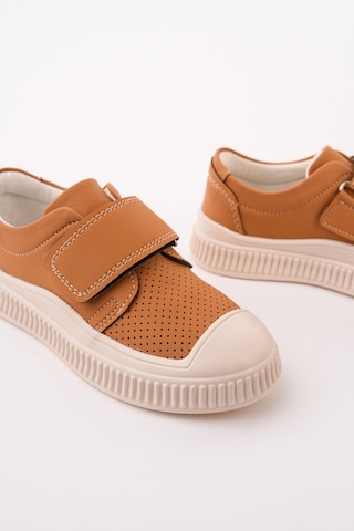 Muggo Rony Cırtlı Delikli Günlük Nefes Alabilen Unisex Çocuk Sneaker Spor Ayakkabı Taba
