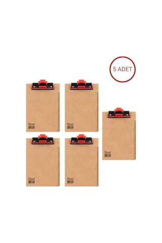 Temel A4 Ahşap Sekreterlik Otomatik Mekanizmalı Kalem Tutma Aparatlı 5li Set
