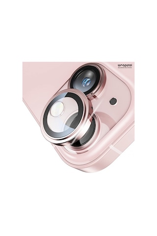Apple Uyumlu iPhone 15 Pembe Kamera Lens Koruyucu Kolay Uygulama Aparatlı