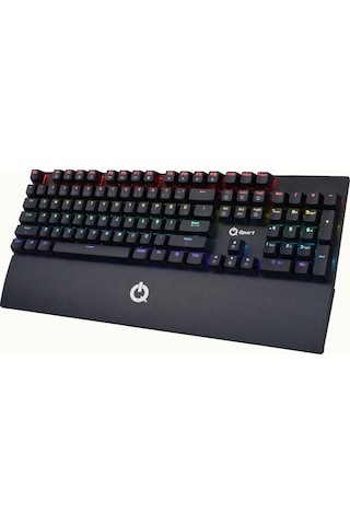 Qpart MECH-2000 Blue Switch Bilek Destekli Rgb Kablolu Mekanik Klavye
