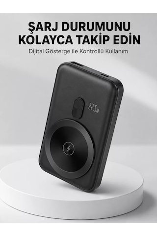 Lcd Ekranlı Kablosuz Powerbank Type C Ve Usb Çıkışlı Yeni Nesil Belirtilmemiş