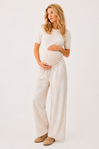 Luvmabelly Myra8800 Doğal Keten Yazlık Hamile Pantolonu