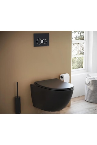 Sento Soft Slim Klozet Kapağı-dp-m.siyah 120-483-009 Yavaş Kapanır