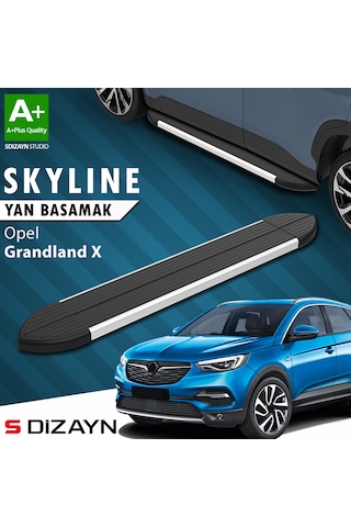S-dizayn Opel Grandland X Skyline Aluminyum Yan Basamak 183 Cm 2017-2024 A+ Kalite