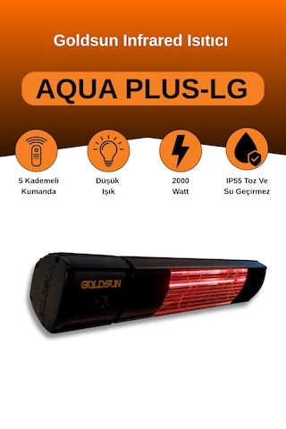 Aqua Plus 2000 Watt Gsa20plg Düşük Işıklı Elektrik Isıtıcı-siyah