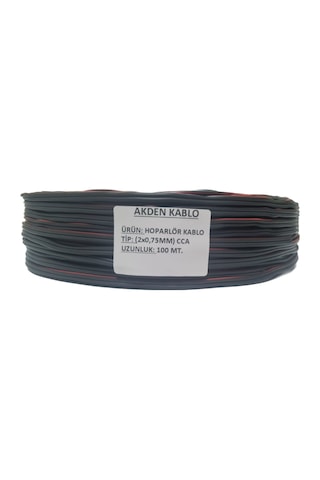 Elektrik Kablosu Kordon 2X0.75 Siyah 100Mt