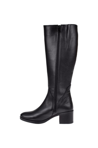 Pullman Hakiki Deri Alçak Topuk Kadın Çizme Sk-92900 Siyah-siyah Siyah