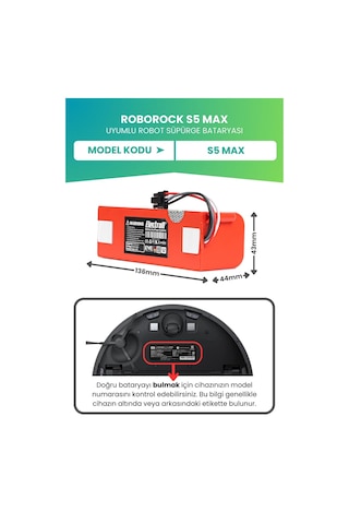 Roborock S5 Max Uyumlu Batarya 6400mah