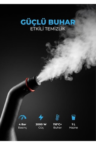 Pirantech CB-103A 2000 W Güçlü Buharlı Temizlik Makinesi Ev Tipi Kimyasalsız Hijyen