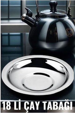 Modacar 18 Li Metal Çay Tabağı Veneta Design Seti Açık Mavi