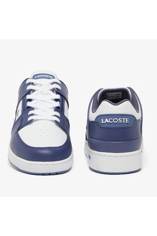 Lacoste Sport Court Cage Leather Mens Blue White Sneaker Hakiki Deri Erkek Günlük Spor Ayakkabı Beyaz