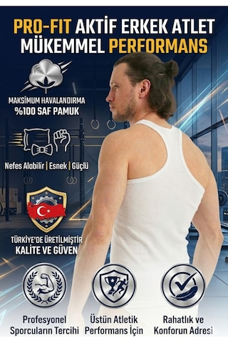 Mercan Erkek Spor Atlet Beyaz %100 Pamuklu Asimetrik Kesim Bisiklet Yaka
