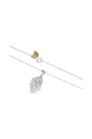 Brezza Lusso Jewelry  Diamond Seri Işıltılı Melek Kanadı Kadın Gümüş Kolye 45 CM 45 CM