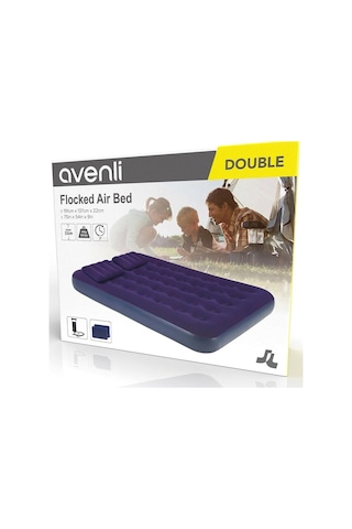 Avenli Floked Air Bed Çift Kişilik 191cm 137cm 22m Lacivert