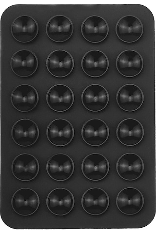 Maks Technology Kare Öpücüklü 03 Mkst Çift Taraflı Silikon Tutucu 5,50cm X 8cm - Siyah Siyah