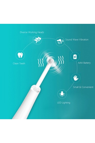 Xindoker Ev Ve Seyahat İçin Taşınabilir 5 Çalışma Başlıklı Led Işıklı Vibrationlu Diş Temizleme Aleti - Ultrasonik Diş Bakımı Aracı Koyu Mavi