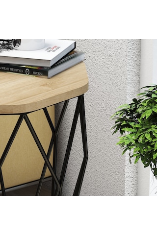 Variant Sofya Metal Yan Sehpa - Meşe