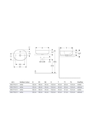 Geberit Variform Çanak Lavabo Oval 60 CM 500.777.01.2
