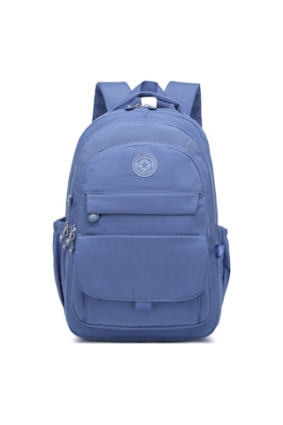 Smart Bags Büyük Boy Laptop Bölmeli Çok Cepli Su Geçirmez Krınkıl Kumaş Lise Okul Çantası Mavi