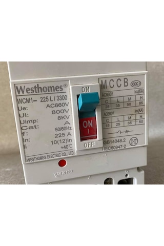 Westhomes 225A 8Kv Kaçak Akım Korumalı Şalter Wcm1-225L/3300 Bağl