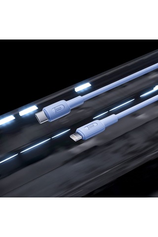 Juo JCBS271 27w Usb Type-c To Lightning Apple Uyumlu iPhone iPad Silikon Hızlı Şarj Ve Data Kablosu Mavi 1 Metre