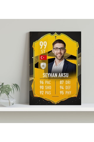 Kişiye Özel Kanvas Tablo Futbolcu Kartı 30X50Cm-14