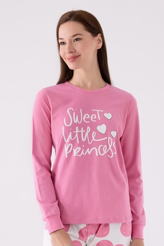 Roly Poly 3470 Sweet Little Princess Kadın Karanfil Uzun Kol Pijama Takım 001