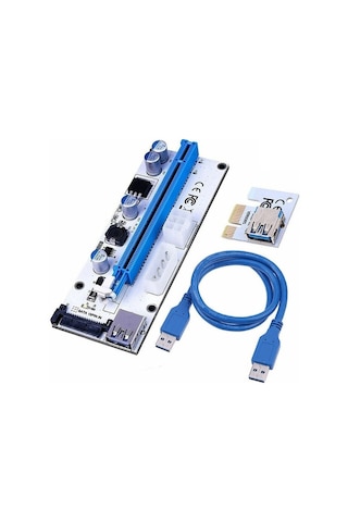 Pcı-E 1X To 16X Usb 3.0 Riser Yükseltici Kart 4748A Uzatma Btc Et