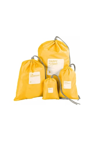 Travel Giysiler Ve Çamaşırlar İçin Yol Çantaları, 4 Adet, Sarı 239523584 Gri