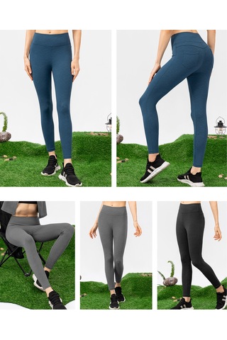 Jeemson Kadın Spor Taytı - Yoga, Koşu Ve Antrenman İçin Esnek Yüksek Bel Cep Detaylı 112 Karakter Gri