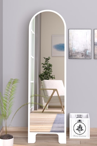 Beyaz 150x43 Cm Ayaklı Tek Kubbeli Salon Antre Çocuk Odası Banyo Beyaz